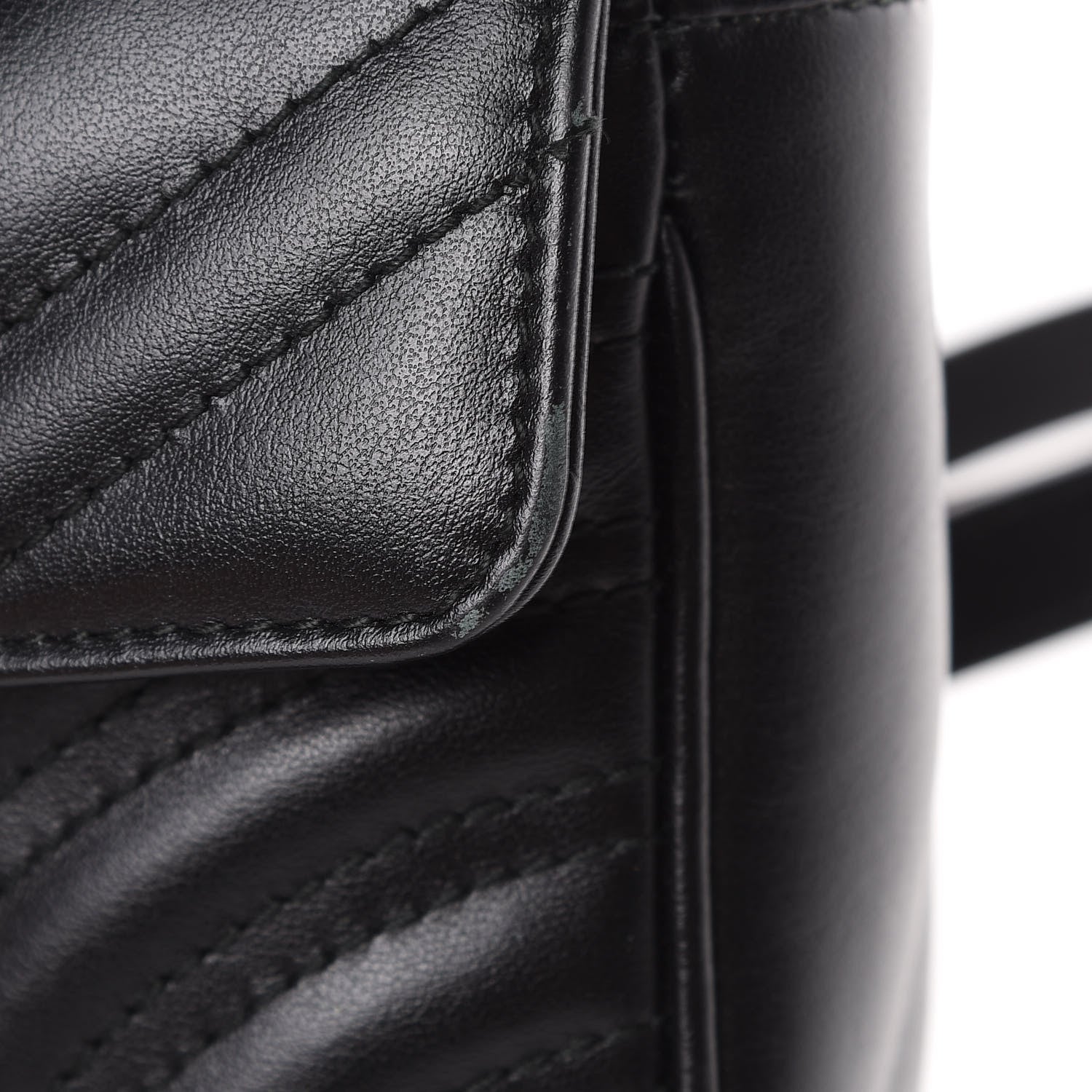 Gucci Calfskin Matelasse Mini GG Marmont Shoulder Bag Black 15 of 19
