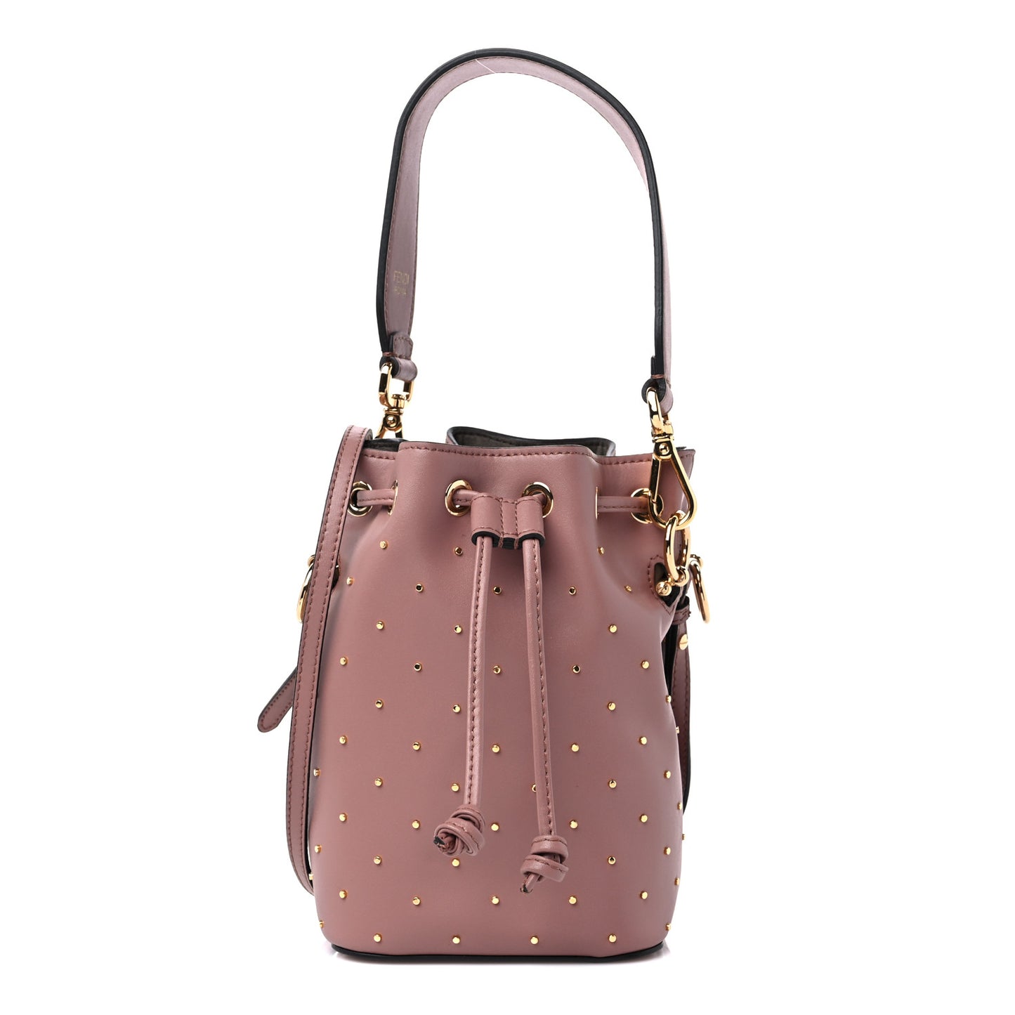Vitello Liberty F is Fendi Studded Mini Mon Tresor Bucket Bag English Rose