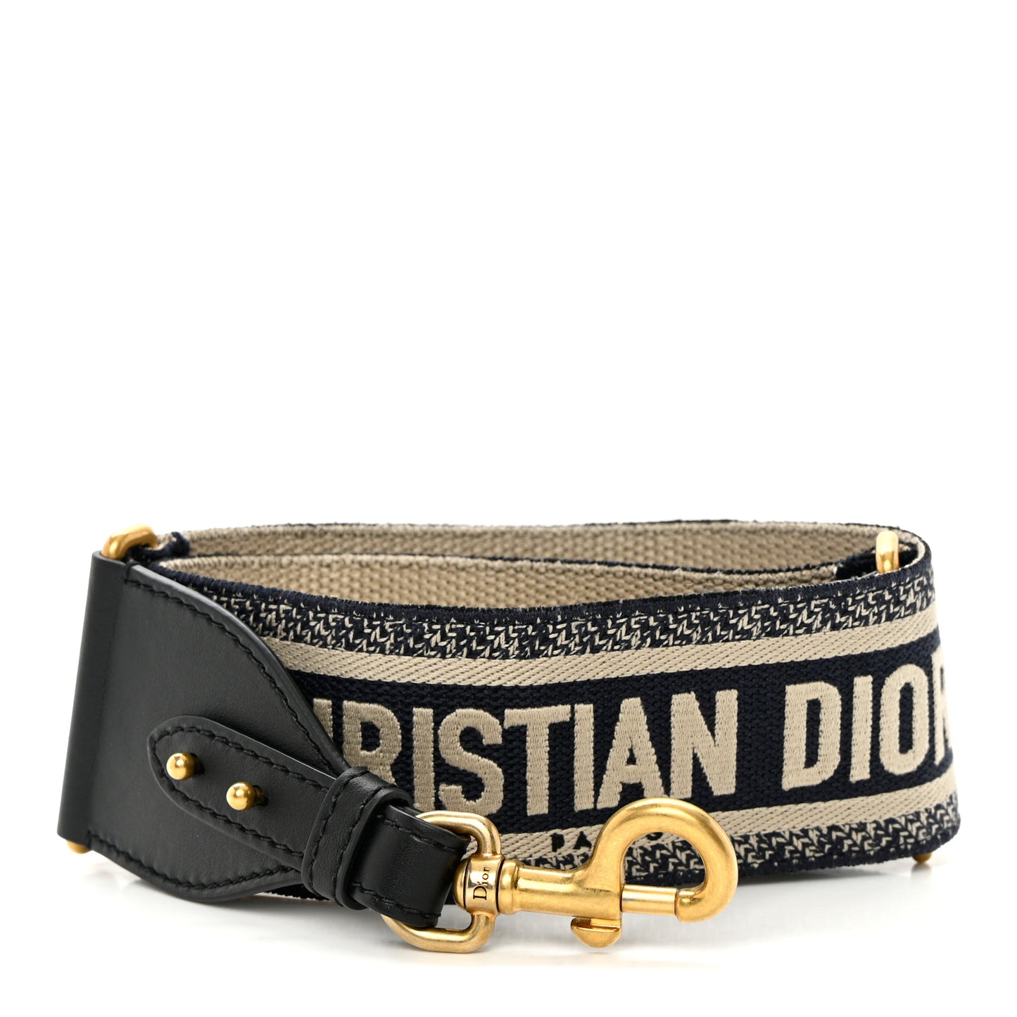 Canvas Embroidered Shoulder Strap Black