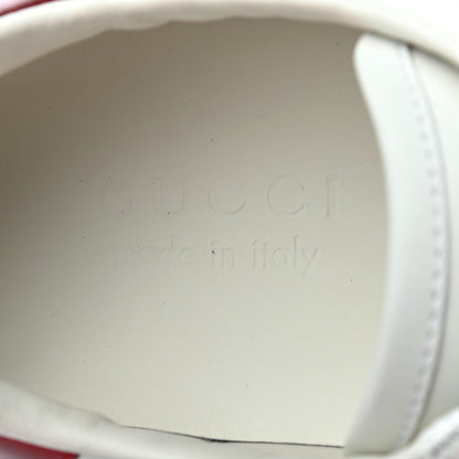 Gucci Calfskin Nappa LOVED Print Mens Ace Sneakers 5 White Red Flame Green 6 of 8