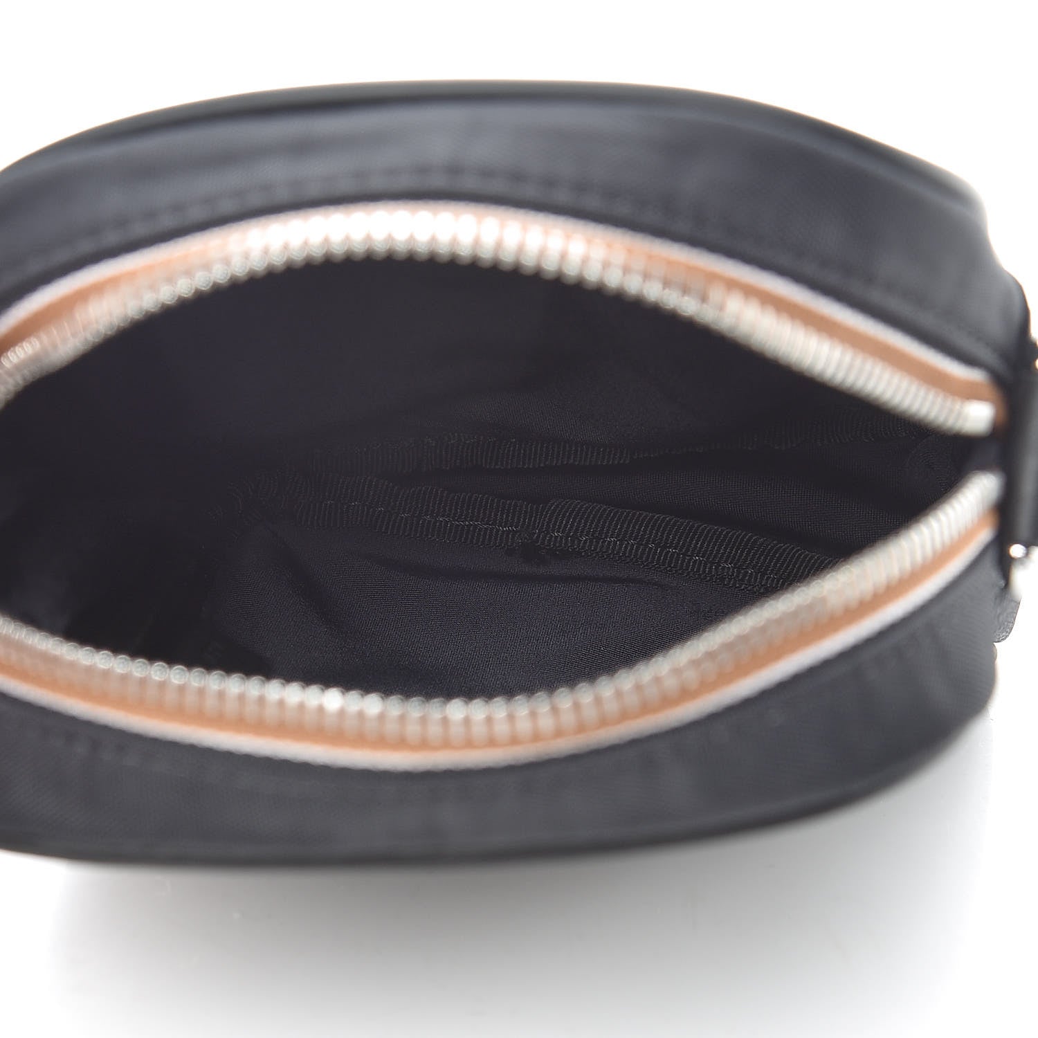 Fendi Nylon Vitello Century Pequin Logo Plate Small Crossbody Messenger Black 5 of 10