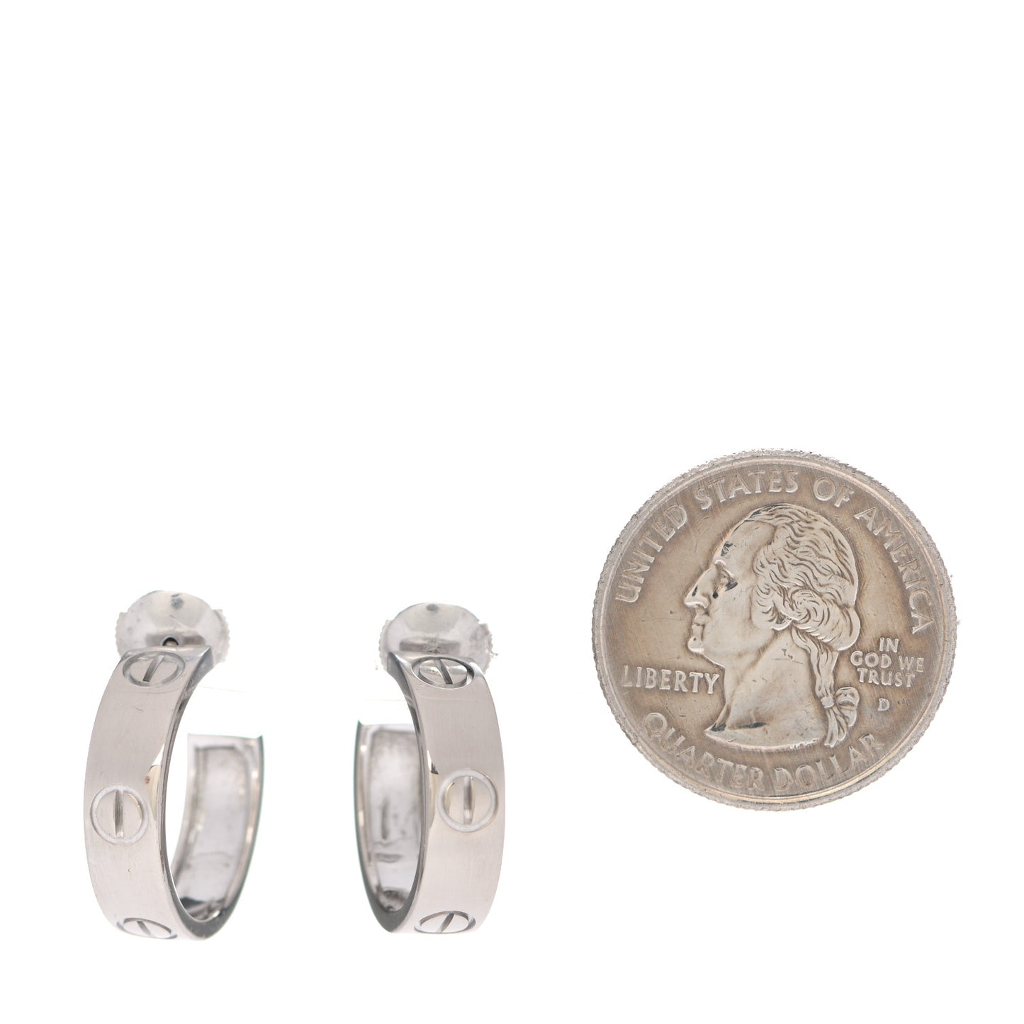 18K White Gold 5.5mm LOVE Hoop Earrings