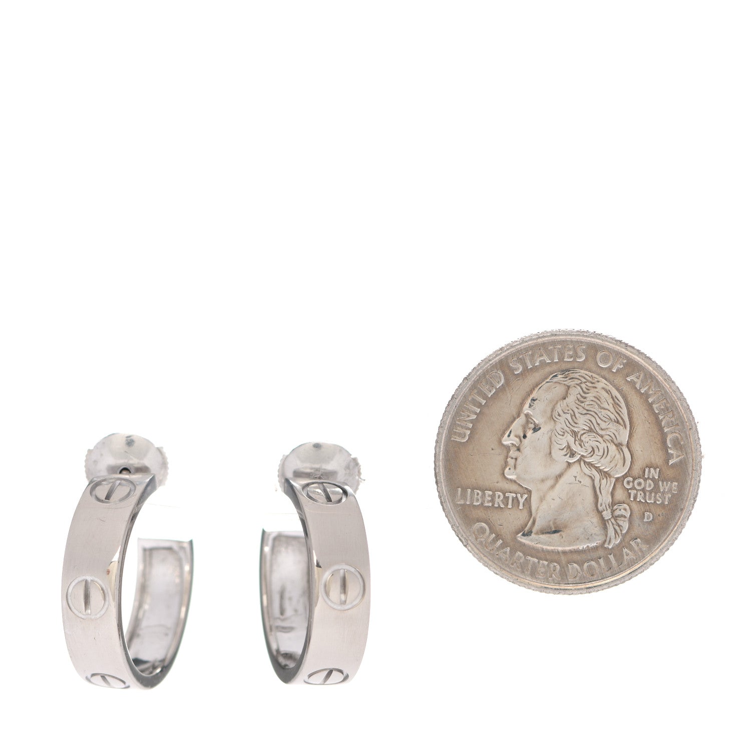 Cartier 18K White Gold 5.5mm LOVE Hoop Earrings 2 of 5