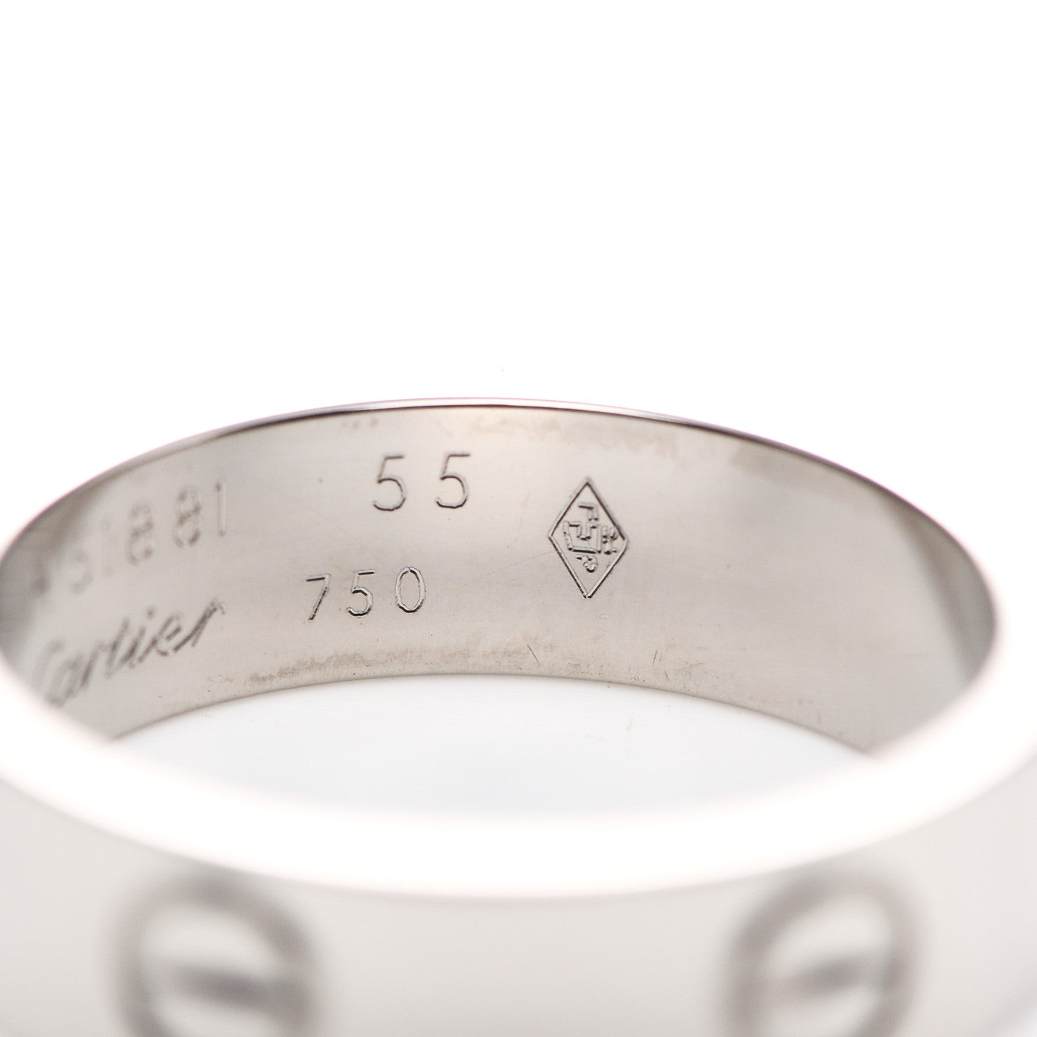 Cartier 18K White Gold 5.5mm LOVE Ring 55 7.25 5 of 7
