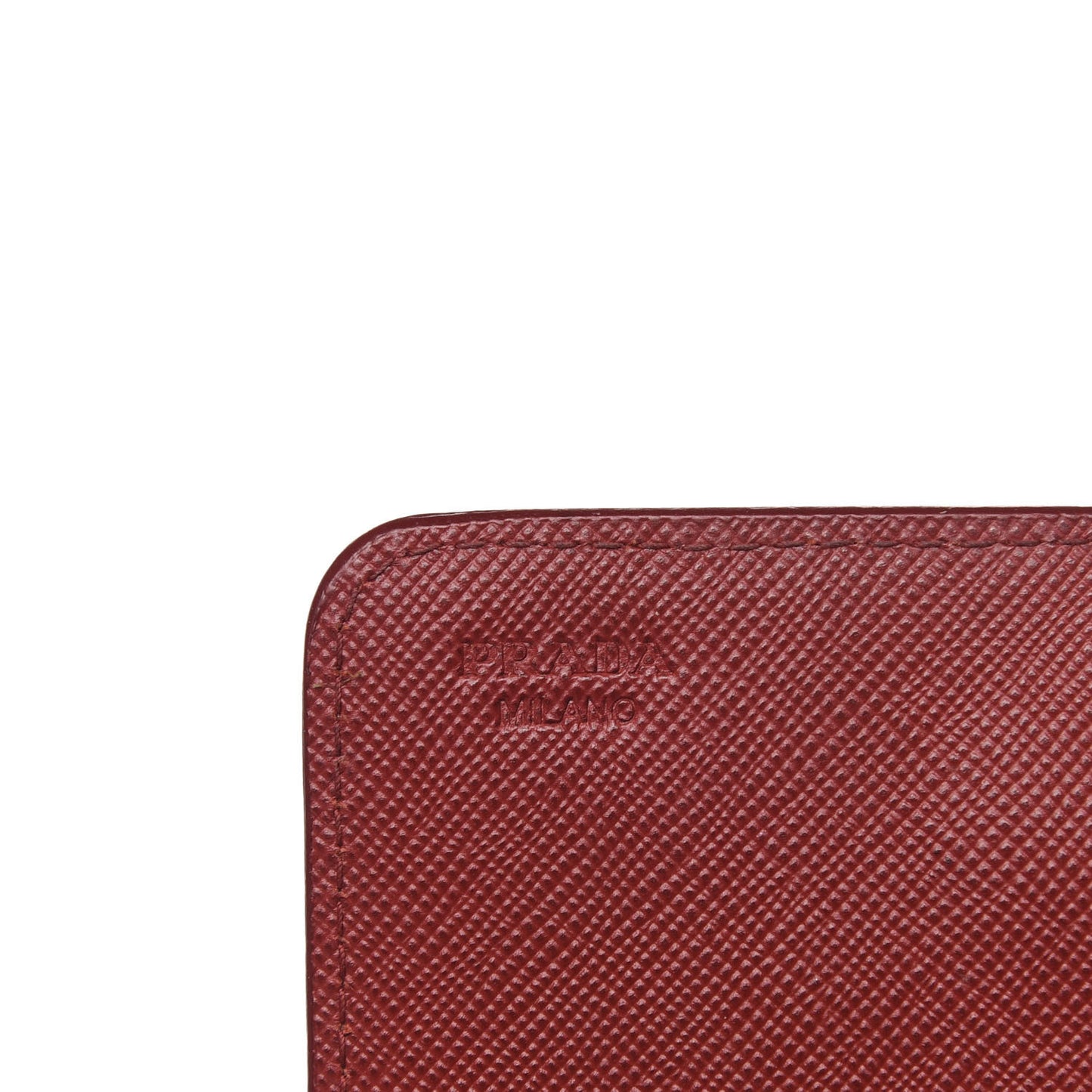 Saffiano Metal Flap Card Holder Rosso