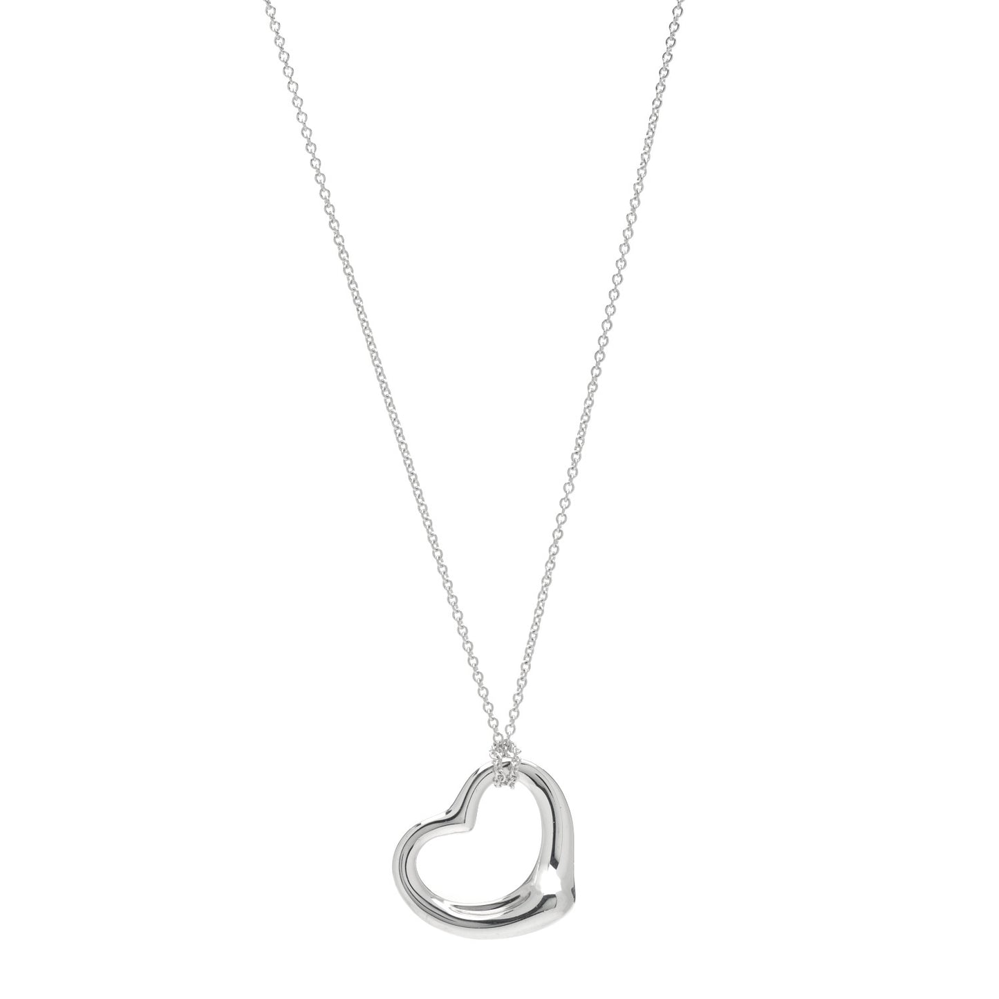 Sterling Silver 27mm Elsa Peretti Open Heart Pendant Necklace