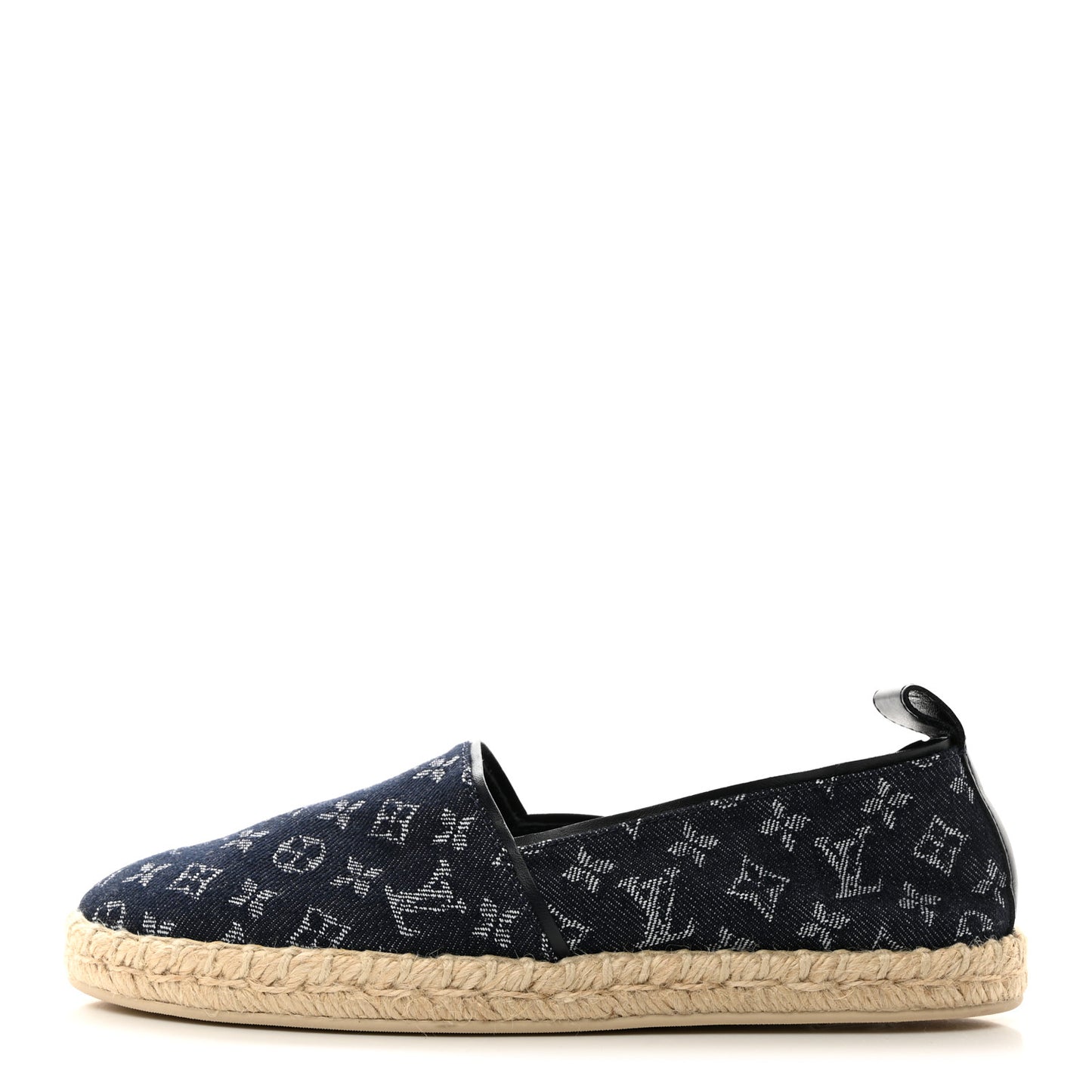 Monogram Denim Starboard Espadrille Flats 36.5 Dark Blue