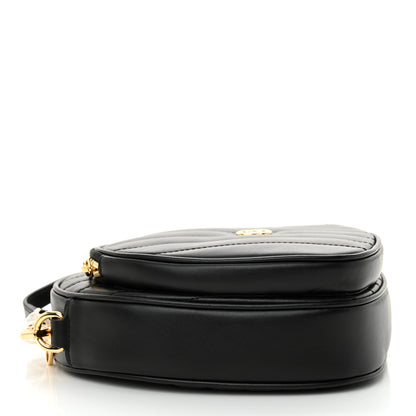 Gucci Calfskin Matelasse Diagonal Mini Interlocking G Heart Shoulder Bag Black 4 of 11