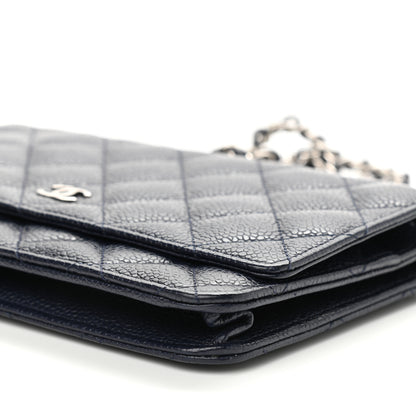 Chanel Caviar Quilted Wallet On Chain WOC Navy 13 of 14