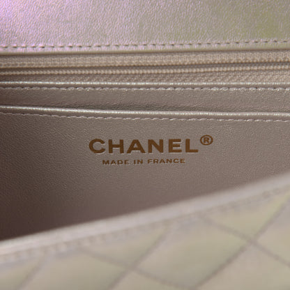 Chanel Iridescent Lambskin Quilted Mini Rectangular Flap Ivory 6 of 10