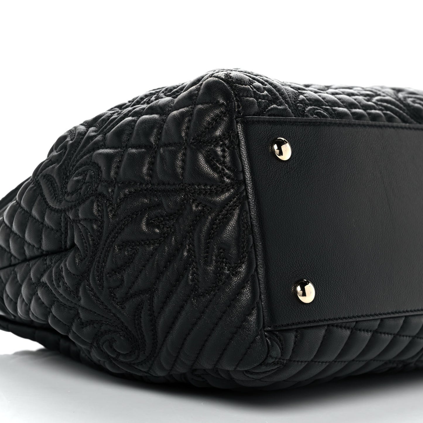 Barocco Quilted Nappa Altea Vanitas Satchel Black