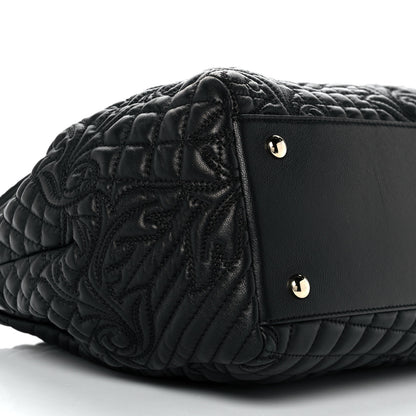 Versace Barocco Quilted Nappa Altea Vanitas Satchel Black 8 of 11
