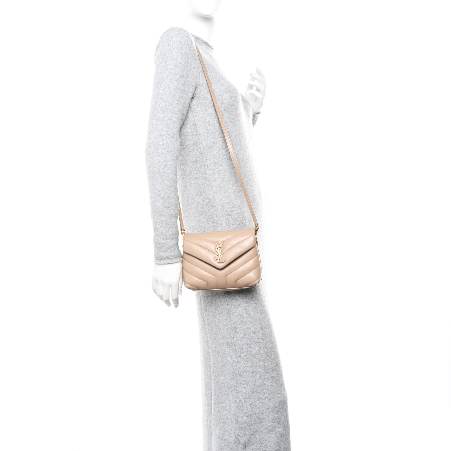 Calfskin Y Quilted Monogram Toy Loulou Crossbody Bag Nude Powder