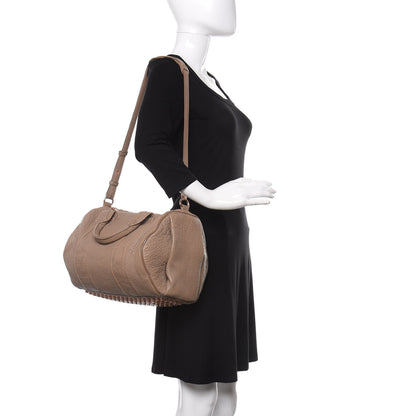 Alexander Wang Pebbled Lambskin Rocco Latte Rose Gold Hardware 2 of 10