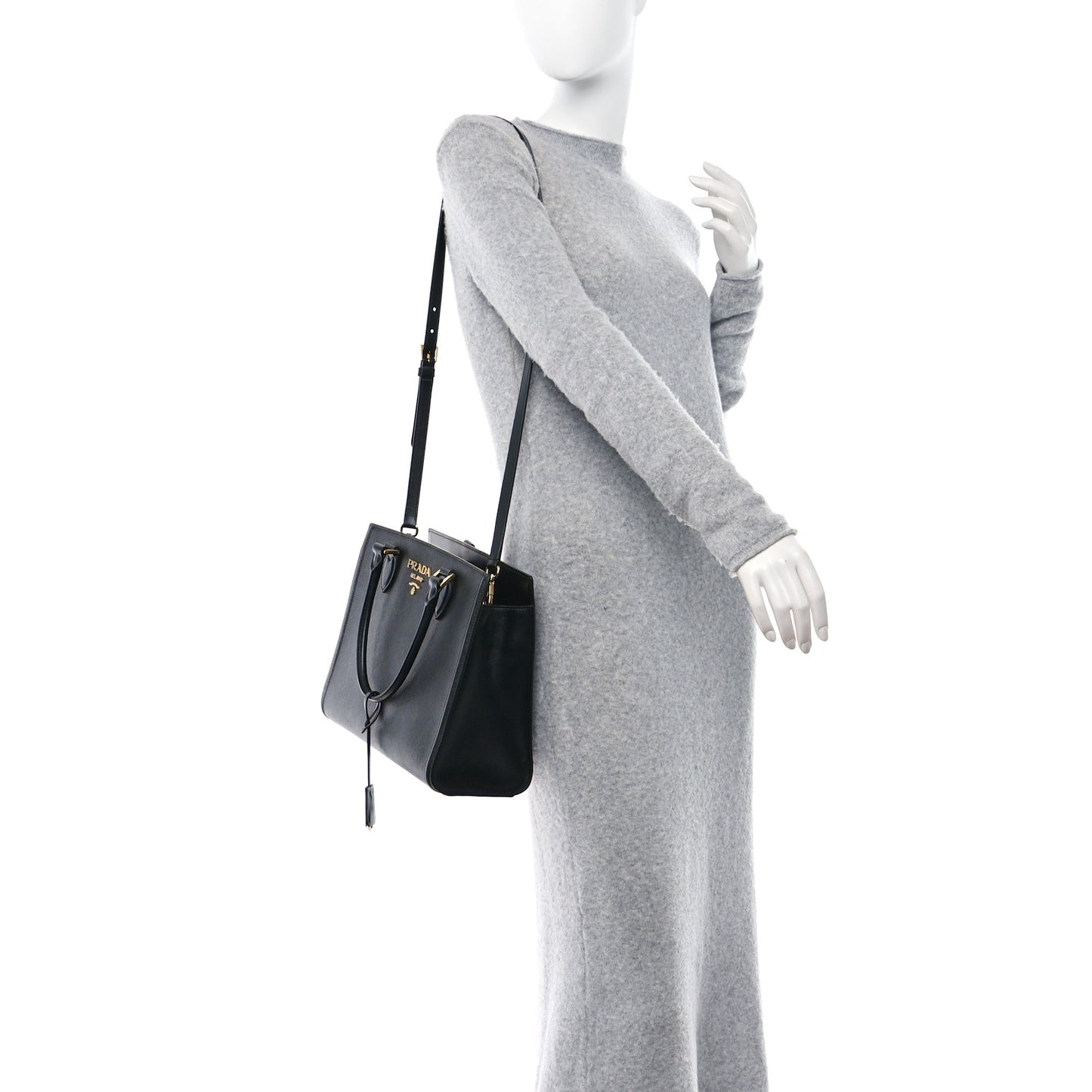 Saffiano Soft Calfskin Large Tote Black