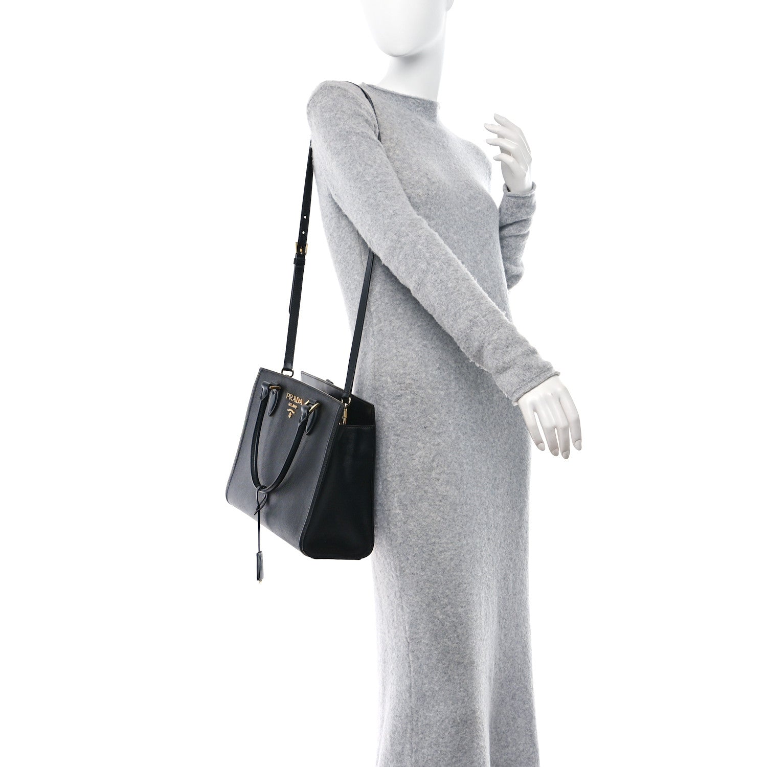 Prada Saffiano Soft Calfskin Large Tote Black 2 of 9