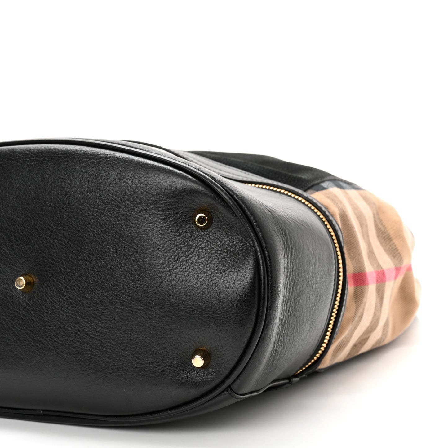 Nubuck Canvas Check Beckett Bucket Bag Black