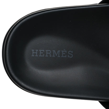 Hermes Calfskin Womens Chypre Sandals 39 Black 6 of 9