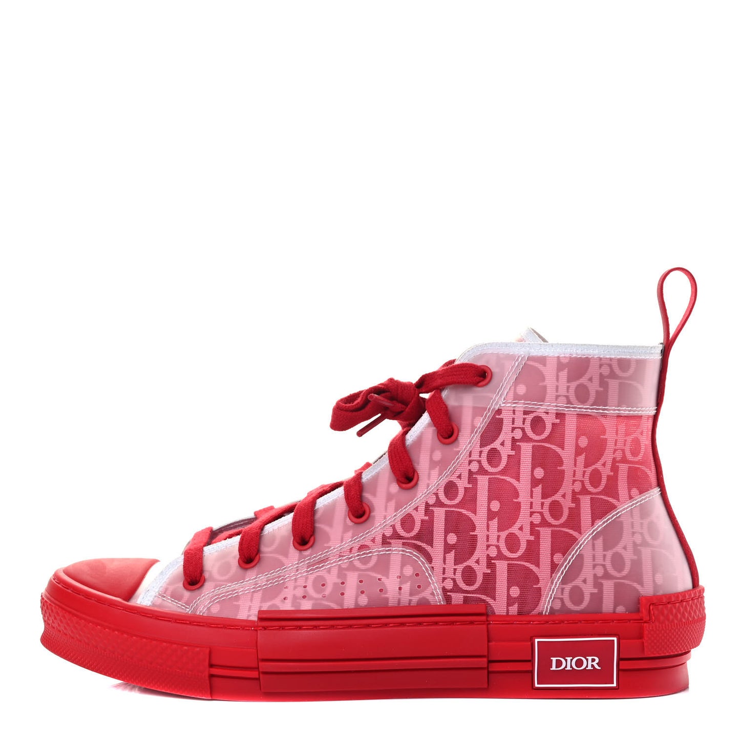 Technical Canvas Oblique Mens B23 High Top Sneakers 42 Bordeaux Rouge