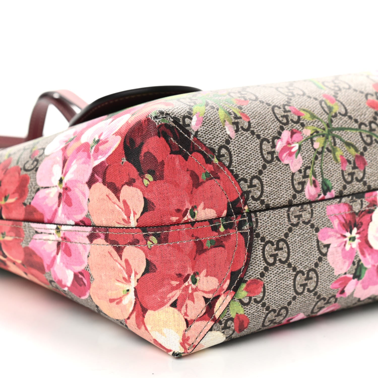 Gucci GG Supreme Monogram Blooms Small Reversible Tote Beige Multicolor Dry Rose 9 of 12