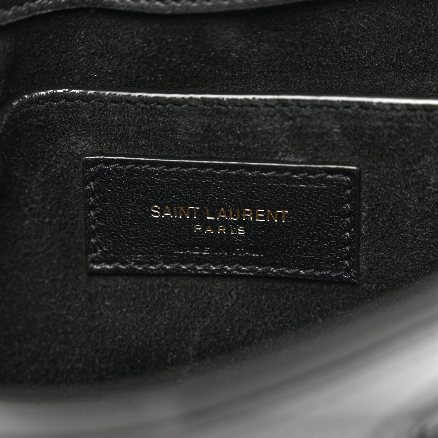SAINT LAURENT Patent Quilted Le 57 Diamond Shoulder Bag Black