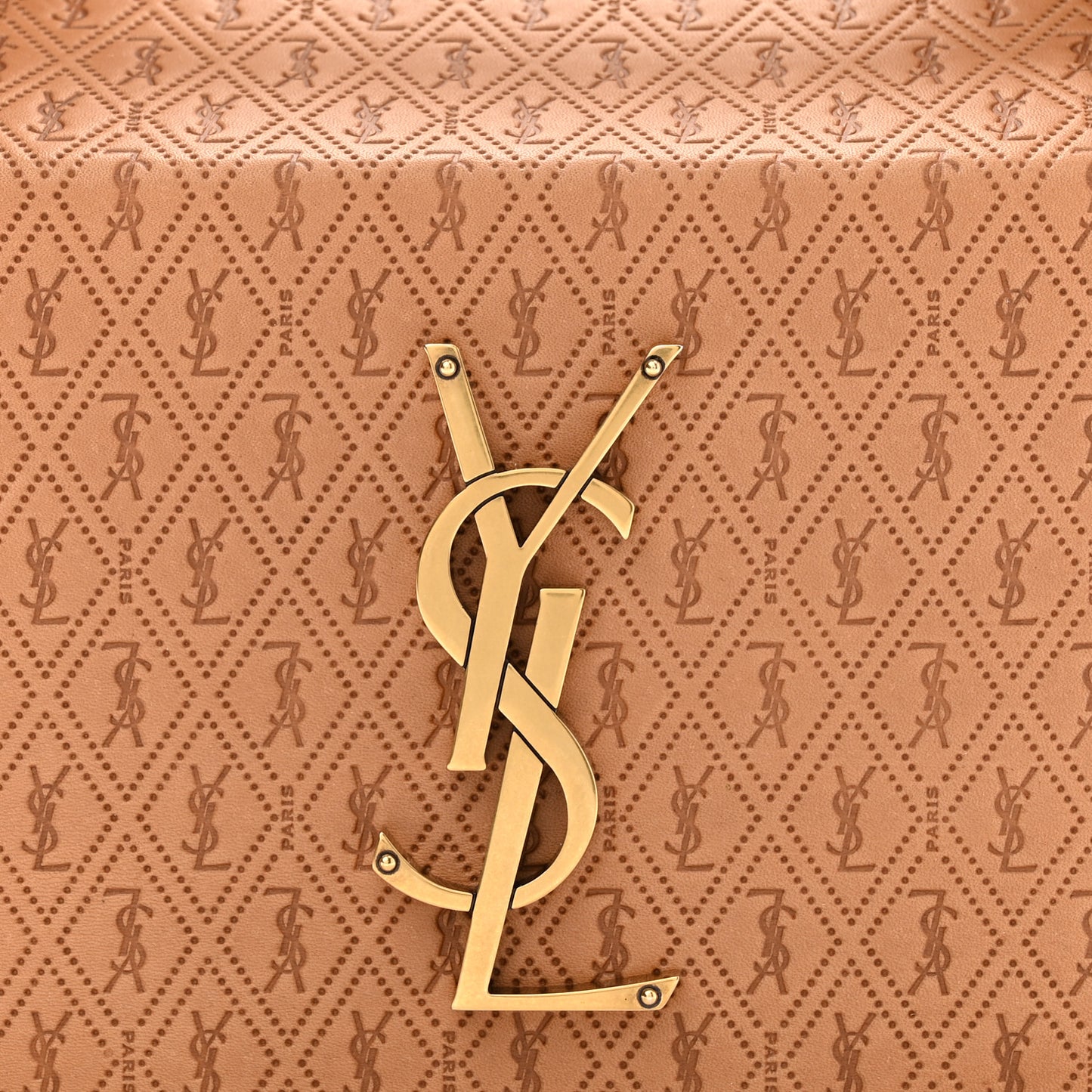 Calfskin Monogram Take Away Box Dusty Vintage Brown Gold