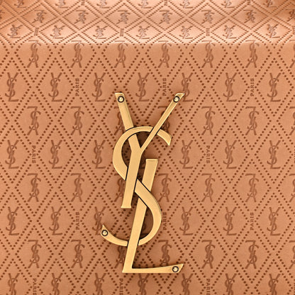 Saint Laurent Calfskin Monogram Take Away Box Dusty Vintage Brown Gold 8 of 10