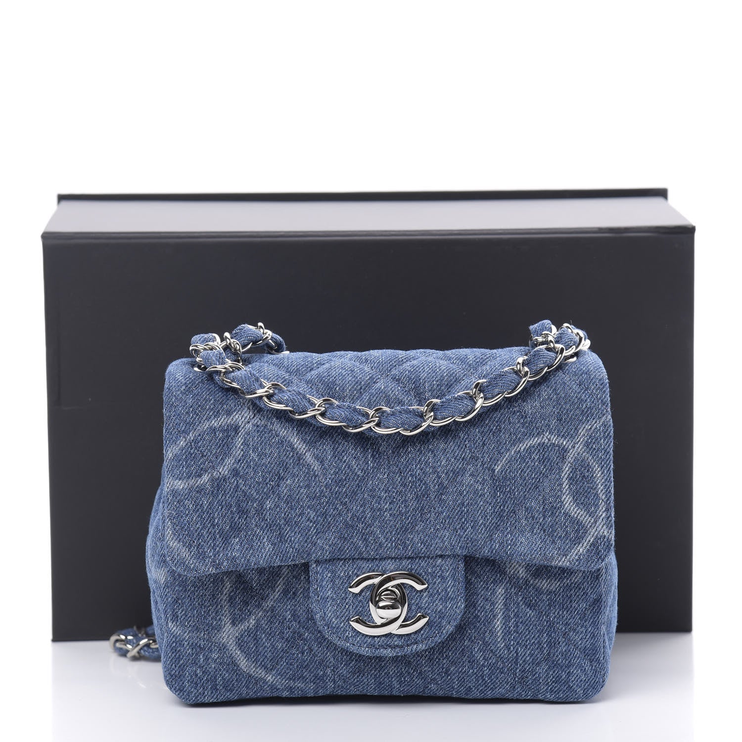 Chanel Denim CC Quilted Mini Square Flap Blue 11 of 11