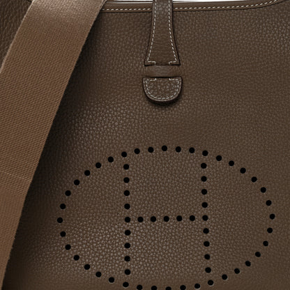 Hermes Taurillon Clemence EVELYNE III PM Etoupe 8 of 10