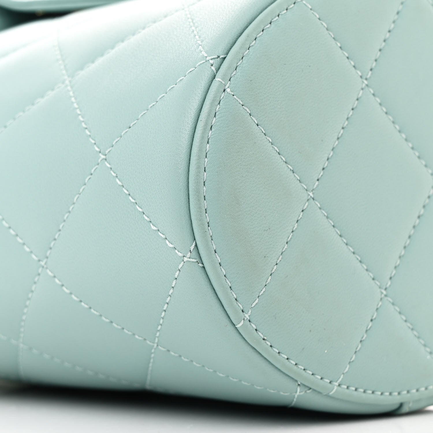 Chanel Lambskin Resin Elegant Chain Vanity Case Light Blue 9 of 10