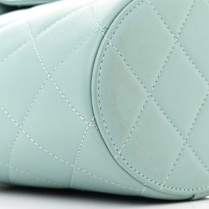 Chanel Lambskin Resin Elegant Chain Vanity Case Light Blue 9 of 10