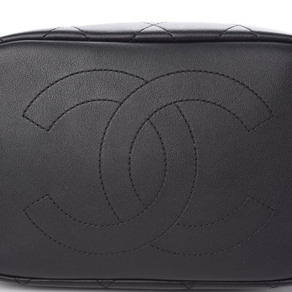 Chanel Calfskin Stitched Bucket Bag Black 10 of 12