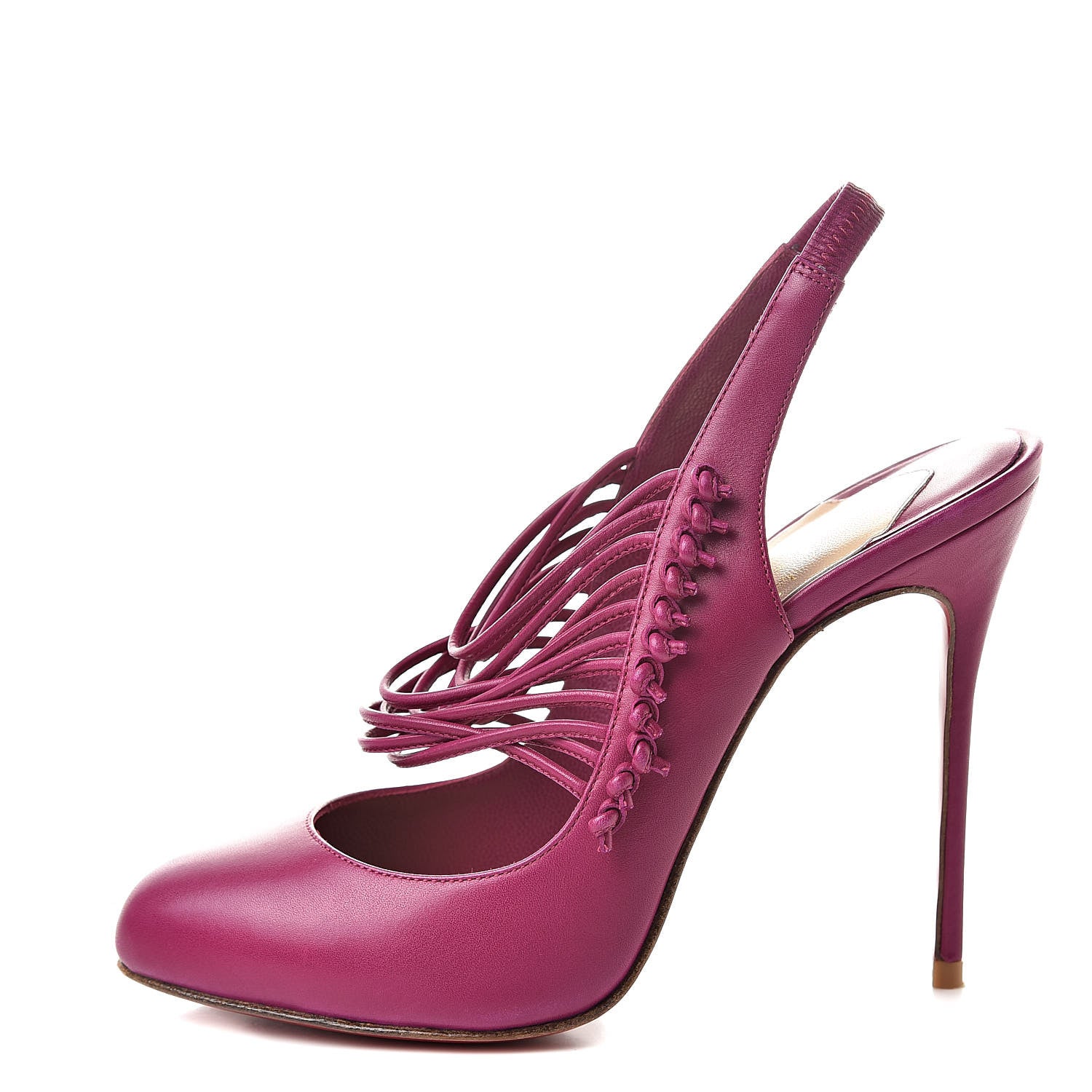 Christian Louboutin Calf VIP Mille Cordes 100 Pumps 37 Cranberry 1 of 13