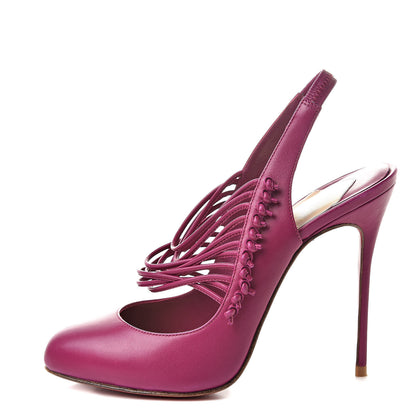Christian Louboutin Calf VIP Mille Cordes 100 Pumps 37 Cranberry 1 of 13