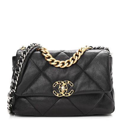 Chanel Goatskin Quilted Medium Chanel 19 Flap Black 1 of 10