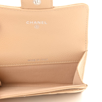 Chanel Caviar Quilted Flap Card Holder Wallet Beige 5 of 9