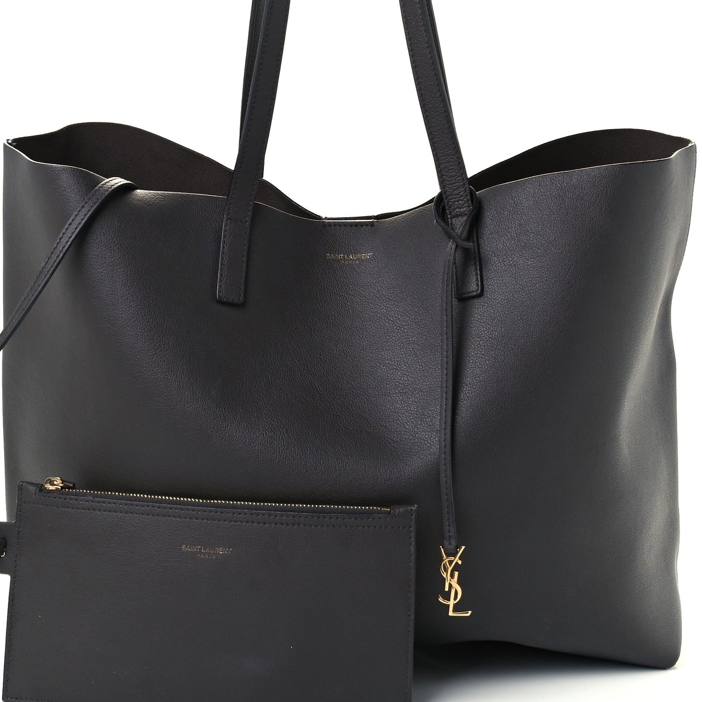 Calfskin Large Shopping Tote Coal