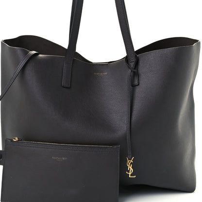 Saint Laurent Calfskin Large Shopping Tote Coal 8 of 10
