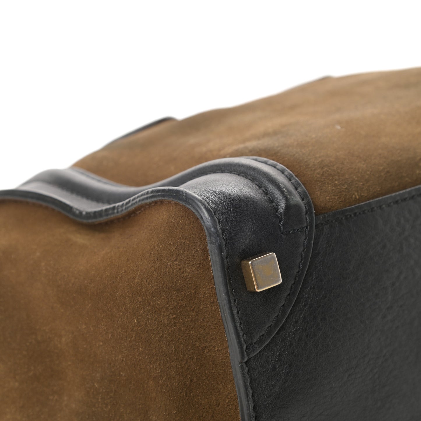 Smooth Calfskin Suede Micro Luggage Olive