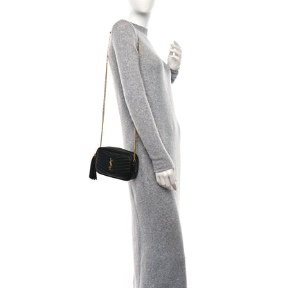 Saint Laurent Grain De Poudre Matelasse Monogram Mini Lou Camera Bag Black 2 of 8