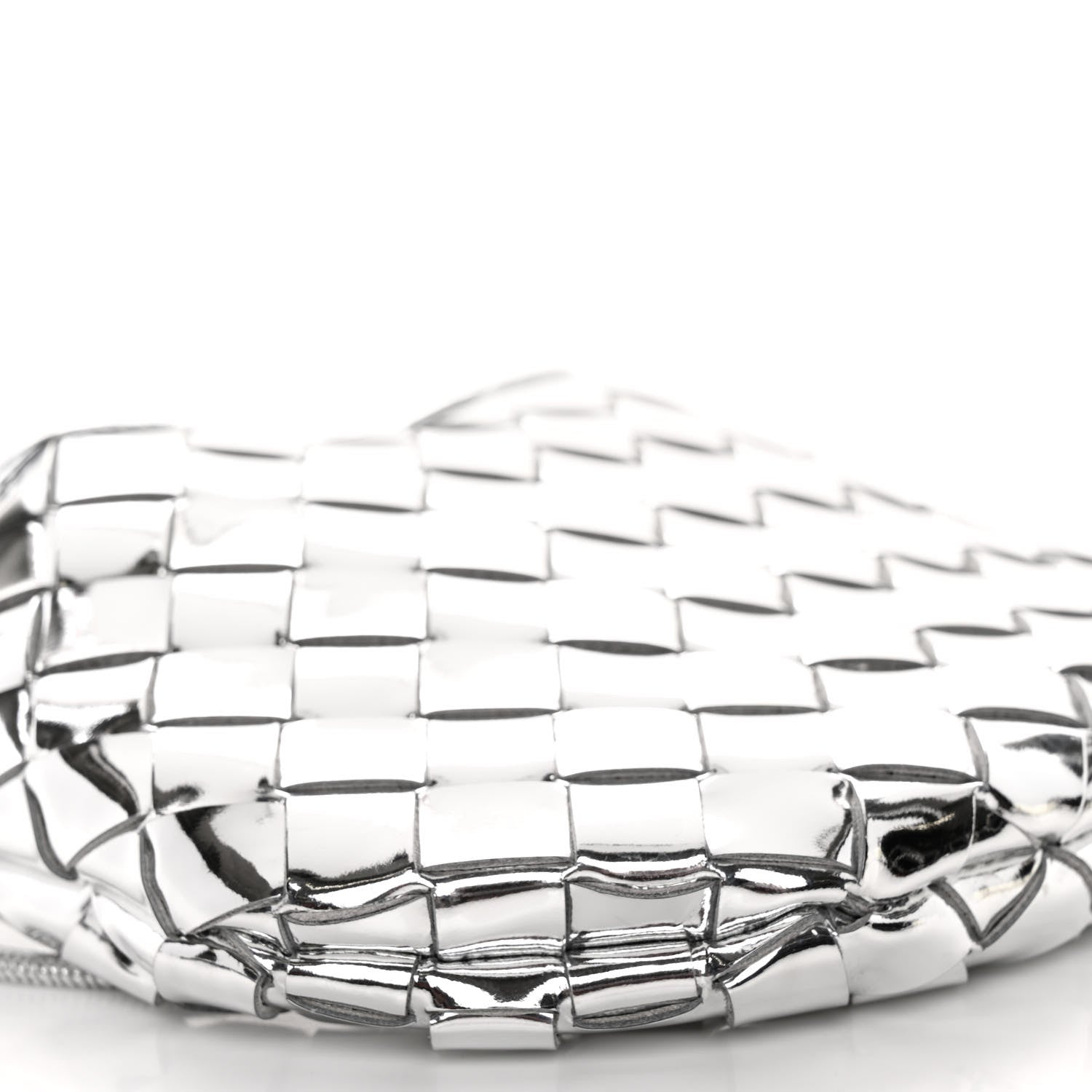 Bottega Veneta Mirror Laminated Nappa Intrecciato Mini Sardine Bag Silver 8 of 9
