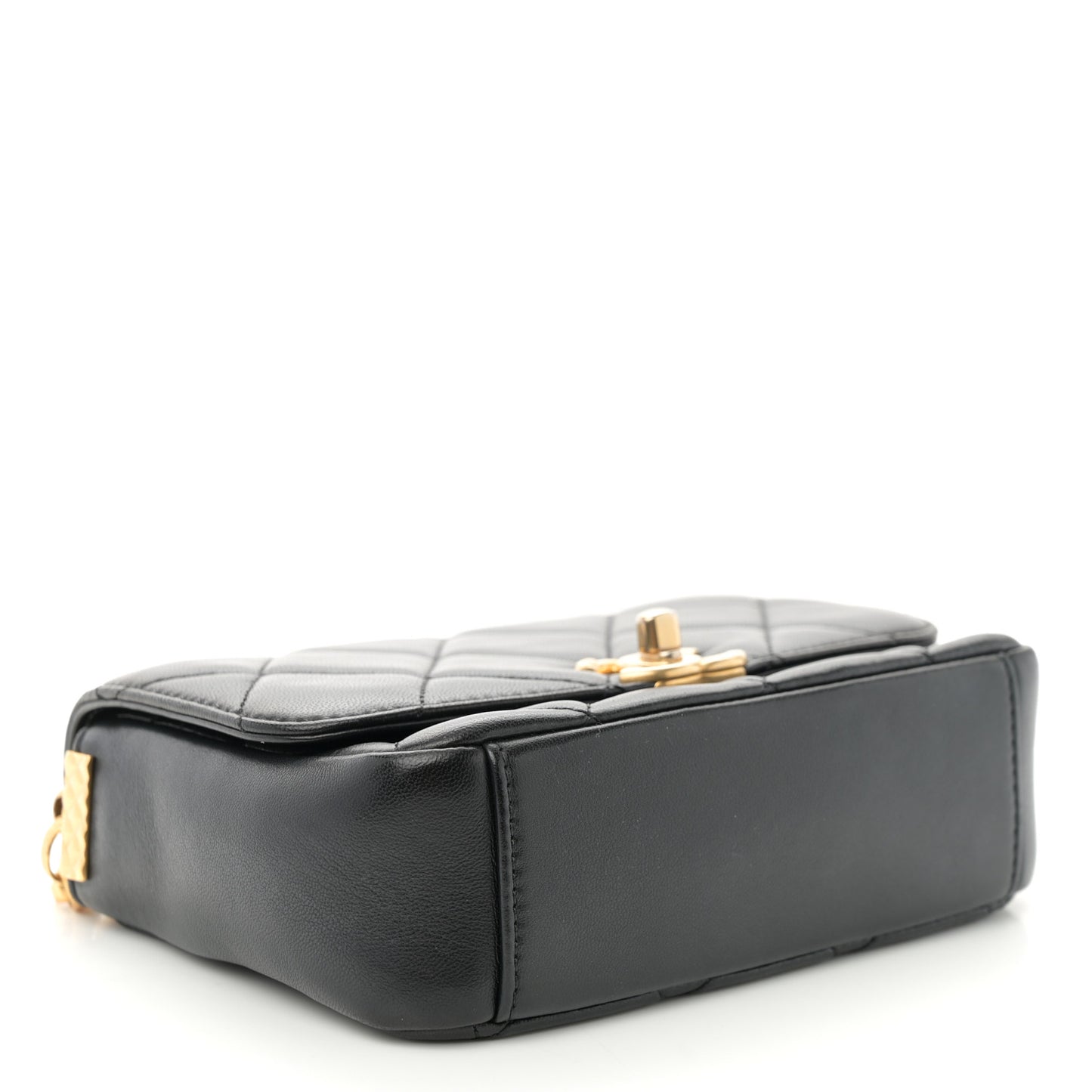 Lambskin Quilted Small CC Coin Flap Bag Black