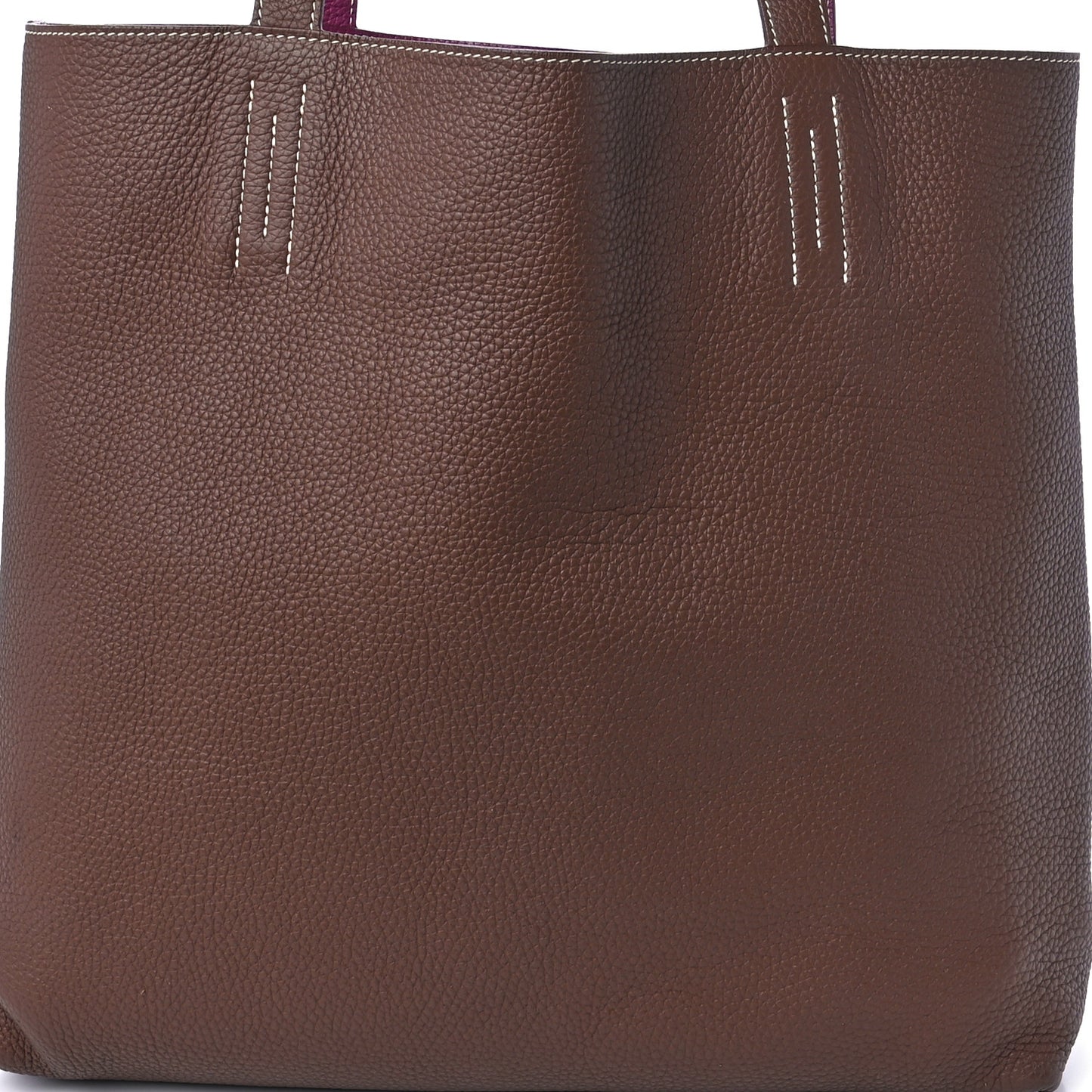 Taurillon Clemence Double Sens 45 Reversible Tote Marron D'Inde Tosca
