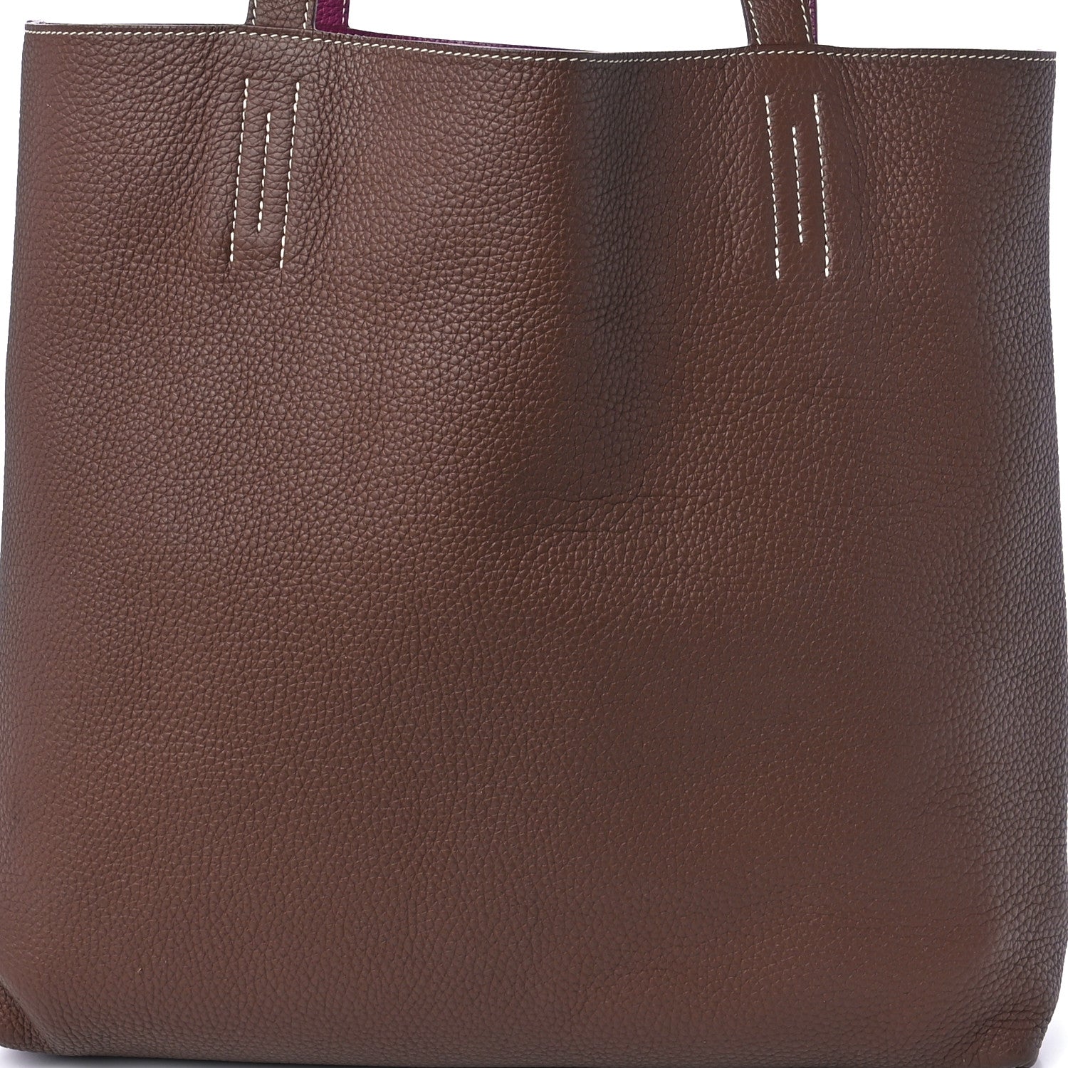 Hermes Taurillon Clemence Double Sens 45 Reversible Tote Marron D'Inde Tosca 13 of 15