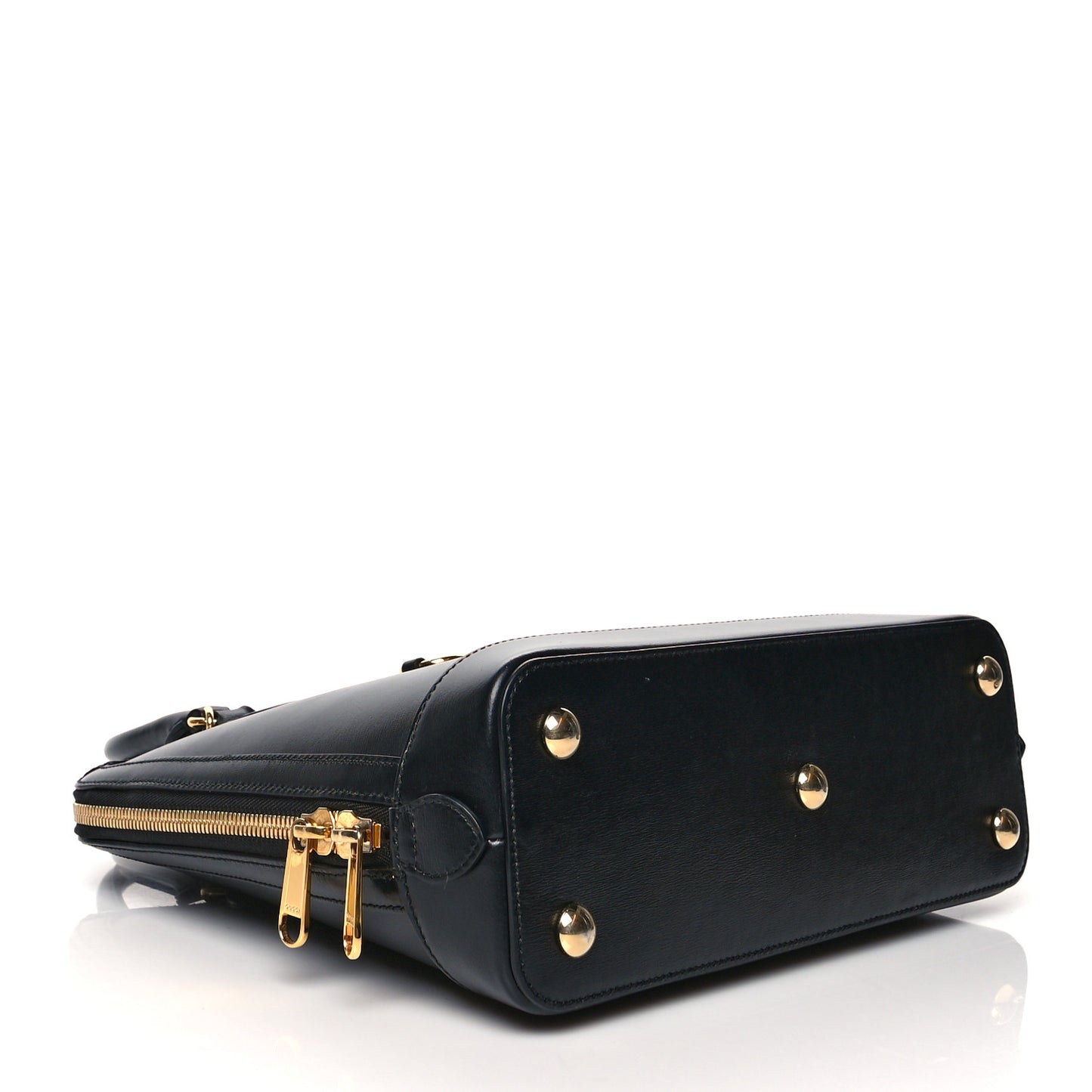 Boarded Plutone Calfskin Horsebit 1955 Top Handle Bag Black