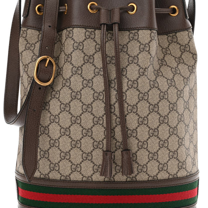 Gucci GG Supreme Monogram Web Ophidia Bucket Bag Brown 8 of 10