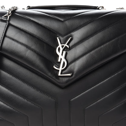 Saint Laurent Calfskin Y Quilted Monogram Medium Loulou Chain Satchel Black 9 of 9