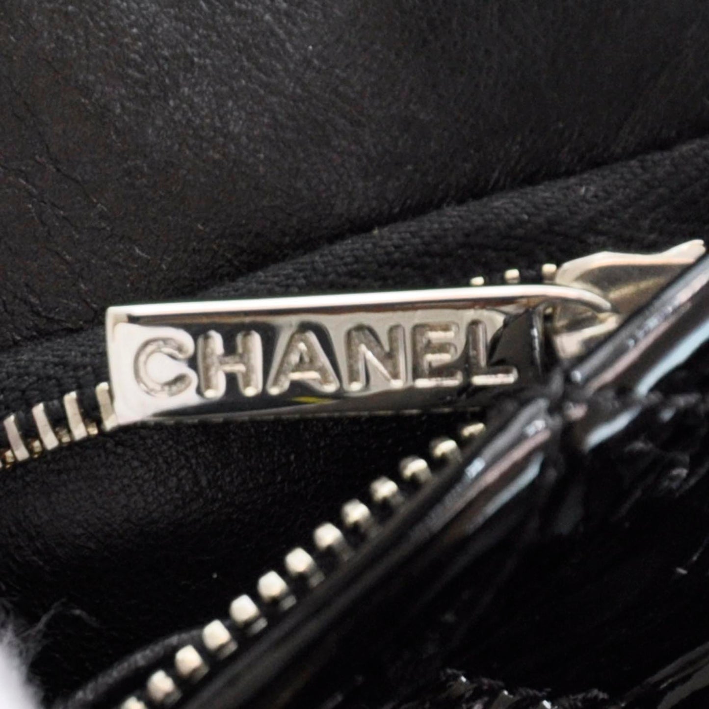 Patent Upside Down Flap Bag Black