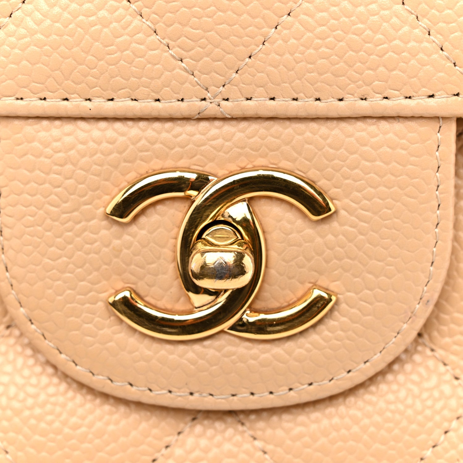 Chanel Caviar Quilted Jumbo Double Flap Beige 11 of 13