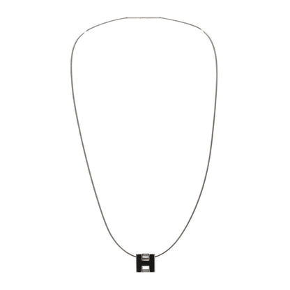 Hermes Palladium Laquered Cage d'H Necklace Black 3 of 5